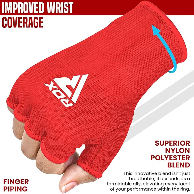 RDX Boxing Hand Wraps Inner Gloves Men Women, Half Finger Elasticated Bandages, Under Mitts Fist