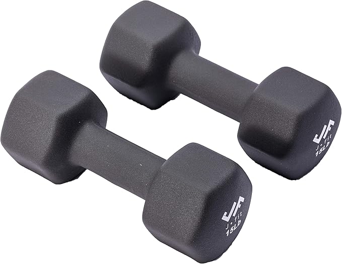 JFIT Dumbbell Pairs or Sets – Neoprene & Vinyl Coated Hand Weights for Home Gym, Strength Training