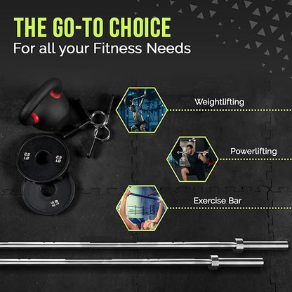 Invictus Men’s Barbell (7FT) (44LBS Bar Weight) (1500LBS Weight Capacity) Weight Training Barbell