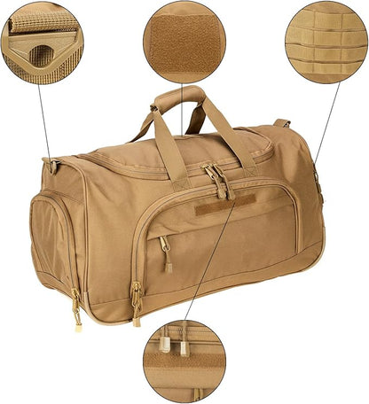 Gym Duffel Bag for Men Sports Duffel Bag with Shoe Compartment (TAN-Model B)
