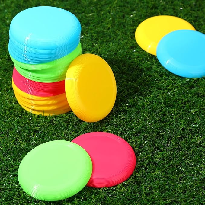 Hiboom Kids Flying Discs 3.4 Inch Mini Classic Flying Disks Bulk Soft Flyer Toy for Outdoor Pets