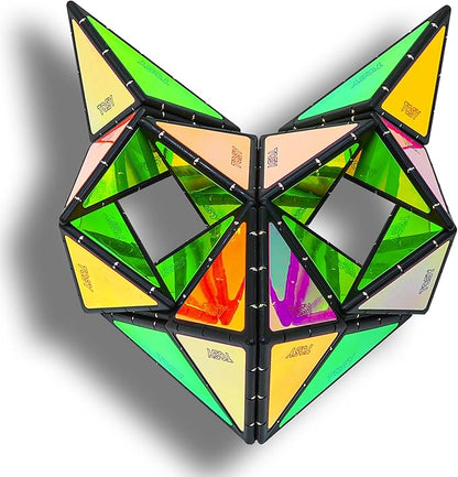 TOSY Magnet Pyramid Glow - 1 Cube Transforms into 1 Billion Shapes, 12 Pieces, 243 Rare Earth