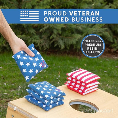 Professional Cornhole Bags - Set of 8 Regulation All Weather Double Sided - Sticky Side/Slick Side