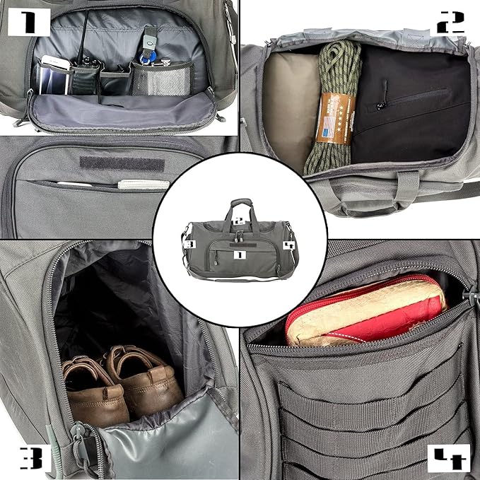 Gym Bag for Women & Men Tactical Duffle Military Weekender Work Out Lightweight Waterproof Sports