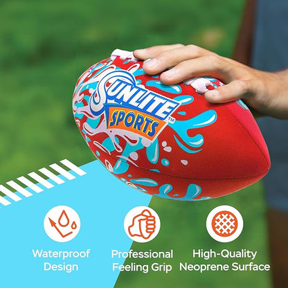 Sunlite Sports Waterproof Football for Lawn Backyard Pool Beach Lake Park Water Toy, Outdoor Play