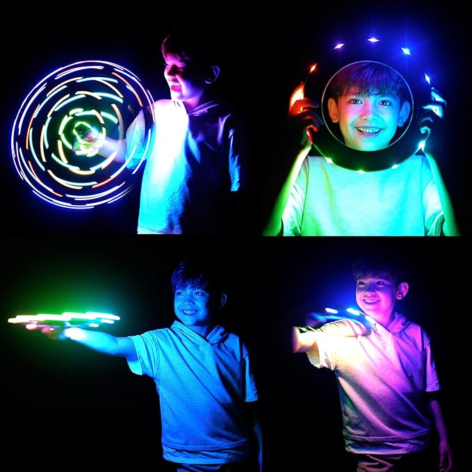 TOSY Flying Ring - 16 Million Color RGB LEDs, Super Bright, Lost Mode, Auto Light Up, Camping