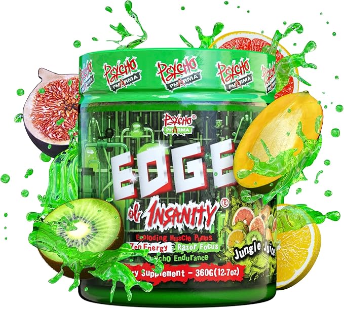Psycho Pharma Strongest High Stim Preworkout Powder - Edge of Insanity - Most Intense Pre Workout