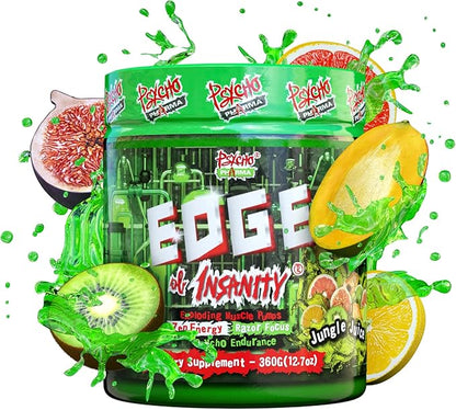 Psycho Pharma Strongest High Stim Preworkout Powder - Edge of Insanity - Most Intense Pre Workout