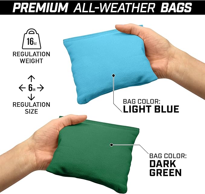 GoSports 4 ft x 2 ft Regulation Size Wooden Cornhole Boards Set - Includes Carrying Case - Full