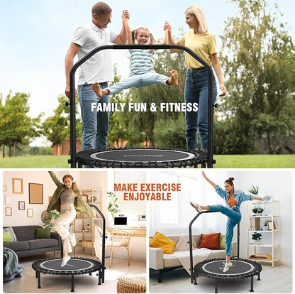 Bungee Rebounder Trampoline,ANCHEER 40" Foldable Fitness Trampoline with 4-Level Adjustable