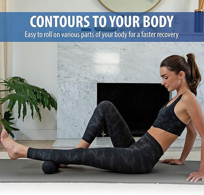 Zyllion Vibrating Peanut Massage Ball with 4 Modes - Cordless Rechargeable Electric Deep Tissue