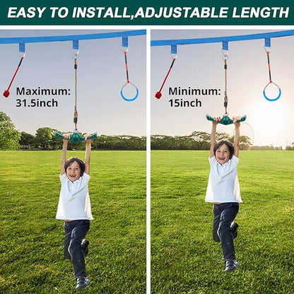 Swing Spins Set: 360° Handle Twist-Spin Flips Toy - Slackline Attachments Activate Play Powers