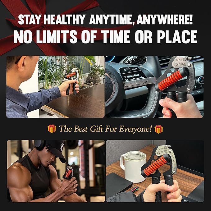 GD IRON GRIP Grip Strength Trainer Adjustable Hand Gripper Strengthener Hand Grip Exerciser Wrist