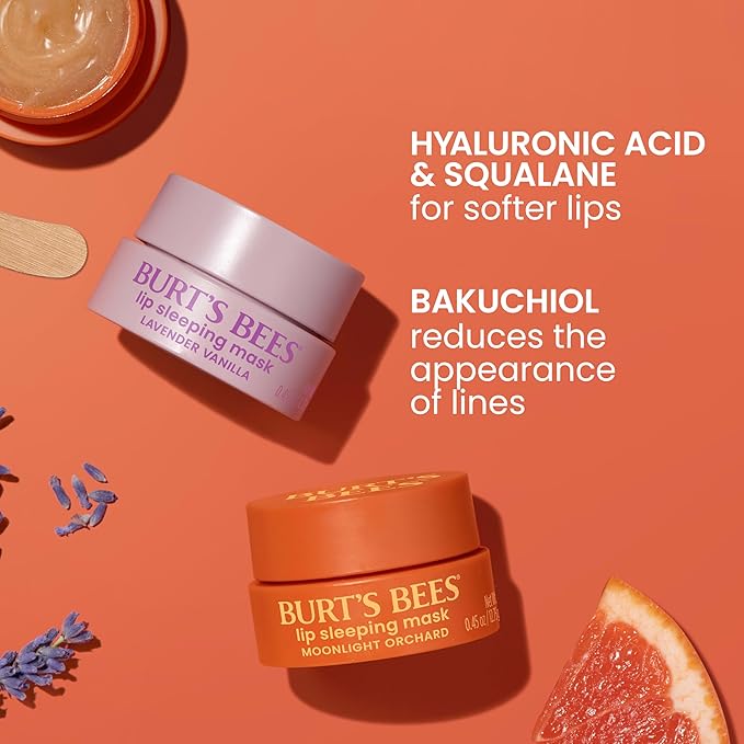 Burt’s Bees Moonlight Orchard Lip Sleeping Mask, With Hyaluronic Acid and Squalane Moisturizer To