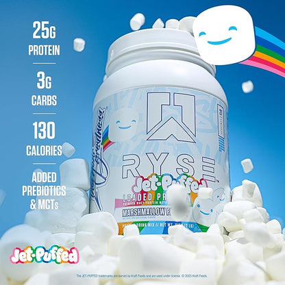 RYSE Loaded Protein Powder - Jet-Puffed Marshmallow - 25g Whey Protein Isolate & Concentrate with