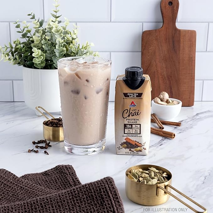 Atkins Chai Tea Latte Flavored Protein Shake, High Protein Shake, Low Glycemic, Low Carb, Low