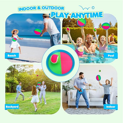 Toss and Catch Ball Set Upgraded - Kids Toys Outdoor Games for Whole Family - Water-Resistant Great