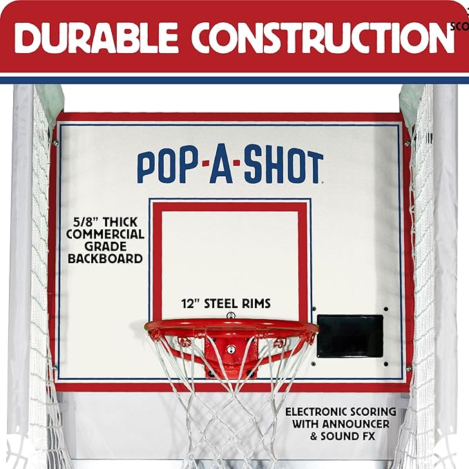 Pop-A-Shot - Pro Single Shot | Commercial Grade Arcade Basketball at Home | Infrared Sensor Scoring