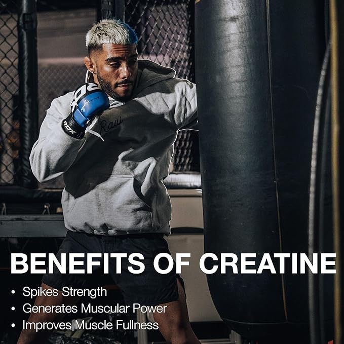 RAW Nutrition Creatine Monohydrate Powder, Unflavored (30 Servings) - Micronized Creatine