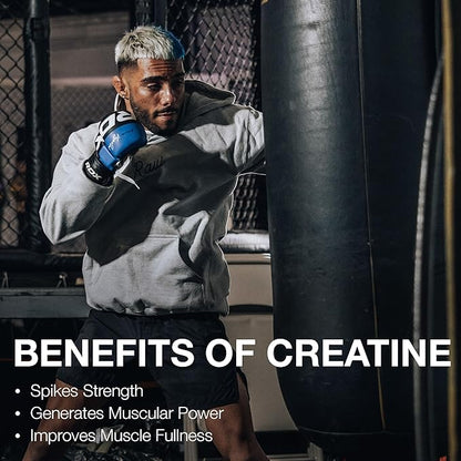 RAW Nutrition Creatine Monohydrate Powder, Unflavored (30 Servings) - Micronized Creatine