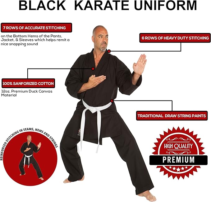 Ronin Karate Gi - Heavyweight Karate Uniform - Professional Kimono - Advanced 100% Cotton 12oz