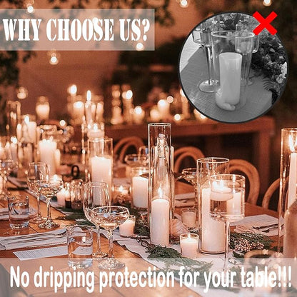 36 Pcs White Pillar Candles Bulk Set，Hurricane Candlesï¼? Different Lengths (12 Each)，Dripless