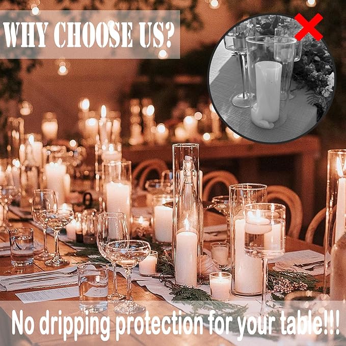 18 Pcs Ivory Pillar Candles Bulk Set，Hurricane Candlesï¼? Different Lengths (6 Each)，Dripless