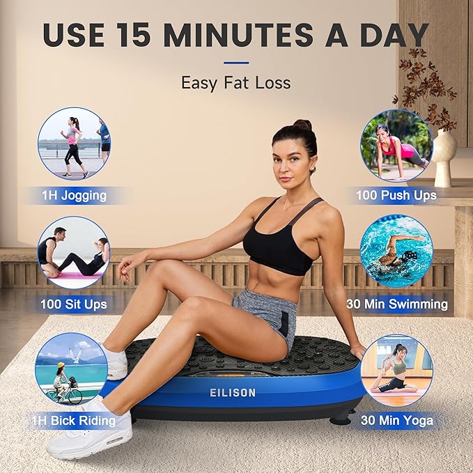 EILISON FitMaxx 3D XL Vibration Plate Exercise Machine - Whole Body Workout Vibration Platform