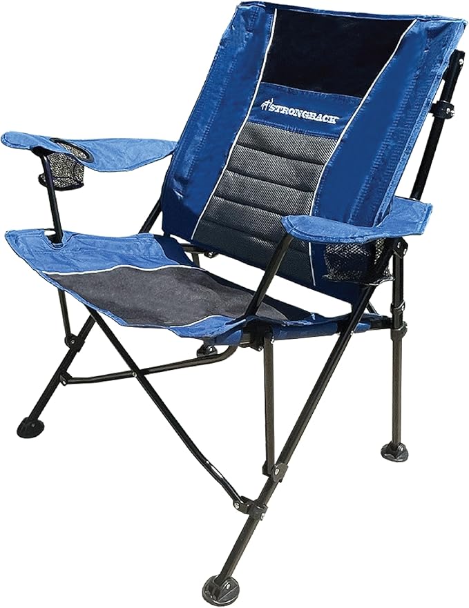 STRONGBACK Camping Chair XL Guru Heavy Duty Camping Chairs with Lumbar Support, Backpack Folding