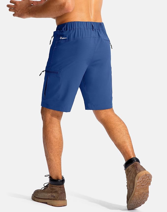 Pudolla Men's Hiking Cargo Shorts 9" Lightweight Outdoor Work Shorts for Men Travel Golf Camping