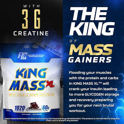 Ronnie Coleman Signature Series King Mass XL Mass Gainer Protein Powder, Muscle Gainer, 60g