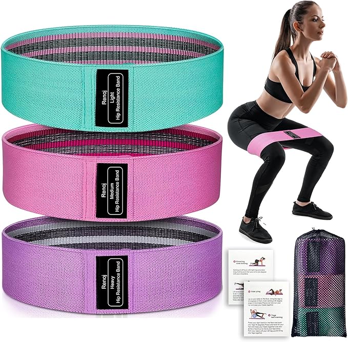 Renoj Resistance Bands, Yoga Starter Sets for Women and Men, 3 Set of Stretch Exercise Workout
