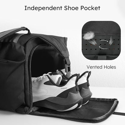 Gym Bag for Men with Shoes Compartment and Wet Pocket Convertible Duffle Bag and Gym Backpack