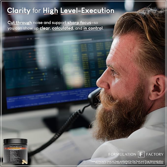 Boss Mode 10-in-1 Nootropic Cognitive Enhancement Supplement, Focus & Memory Booster, Featuring