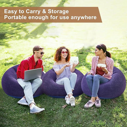 Realspring 6 Pcs Bean Bag Chairs for Adults Inflatable Chairs with Electric Air Pump,Blow up Couch