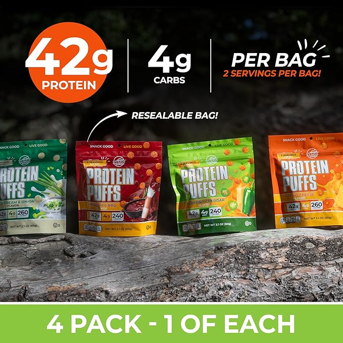 Twin Peaks Protein Puffs & Italian Dressing Starter Pack – Low Carb, Keto-Friendly, High Protein