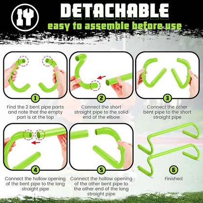 Wettarn 10 Pcs Speed Agility Training Hurdles Detachable Durable Hurdle Agility Plyometric and All