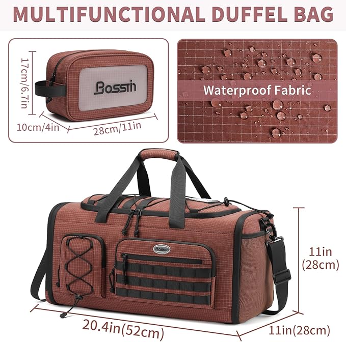 Bosstin Gym Bag for Men & Women,45L Travel Duffle Sports Duffel Bag Gym Weekender Overnight