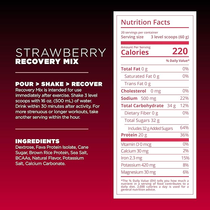 Tailwind Nutrition Recovery Mix, 20 Grams Complete Protein, Carbohydrates, and Electrolytes Powder