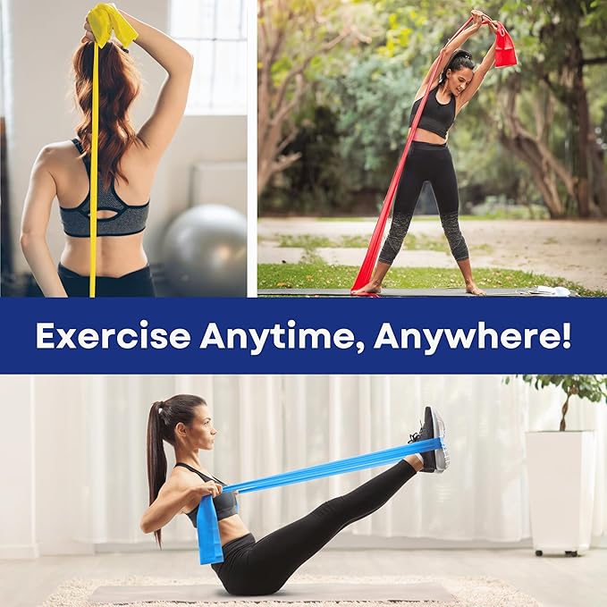RMS Resistance Bands with Instruction Guide & Carry Bag - Latex Free Exercise Band for Working Out