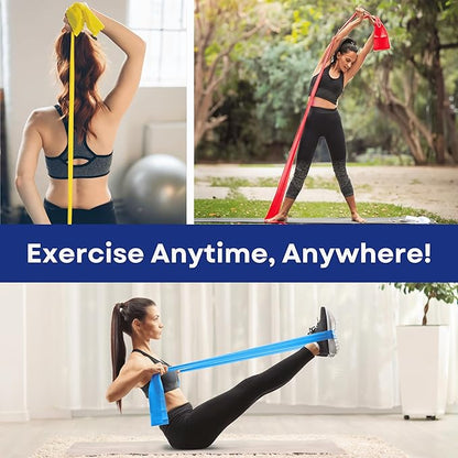 RMS Resistance Bands with Instruction Guide & Carry Bag - Latex Free Exercise Band for Working Out