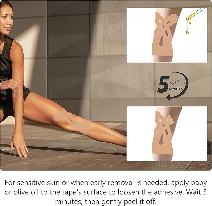 Precut Kinesiology Tape for Knees ??14 PCS Knee Tape for Pain Relief & Support, Elastic Waterproof
