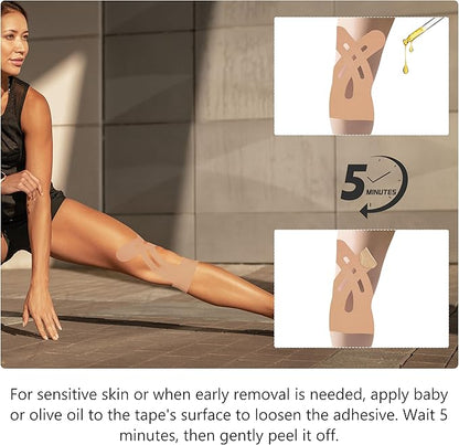 Precut Kinesiology Tape for Knees ??14 PCS Knee Tape for Pain Relief & Support, Elastic Waterproof