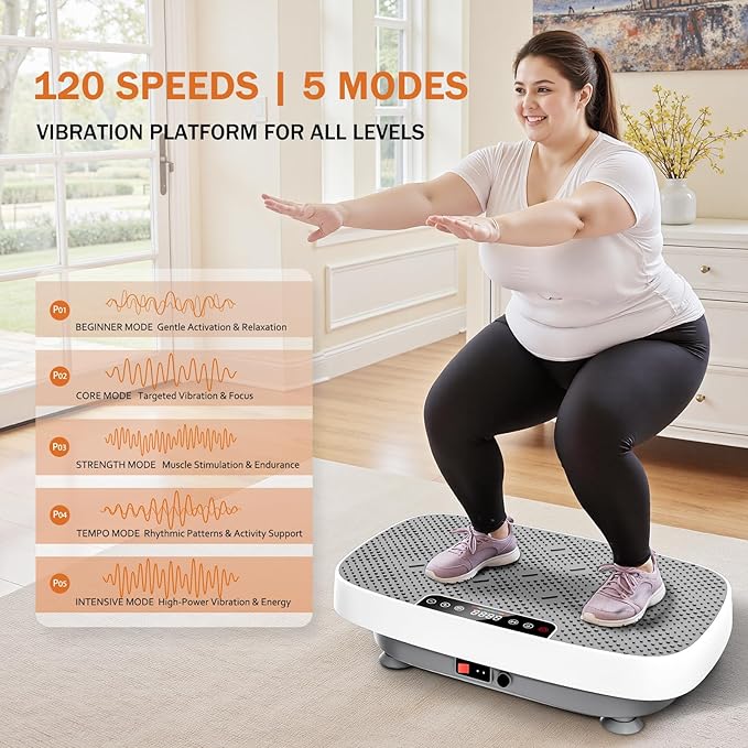 Vibration Plate Exercise Machine, Vibration Plate for Lymphatic Drainage & Body Toning, Whole Body