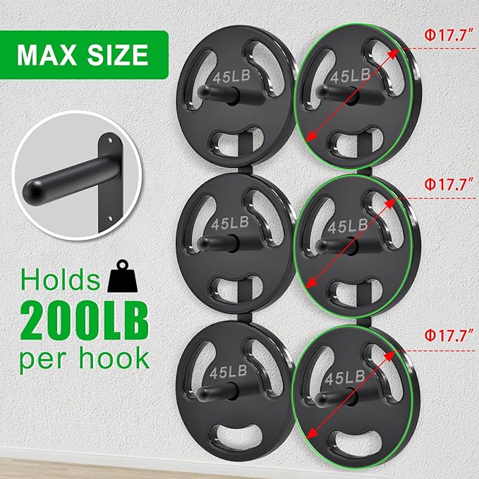 "Kipika Weight Plate Storage Rack - Wall Mounted Weight Plate Holder with Durable Steel