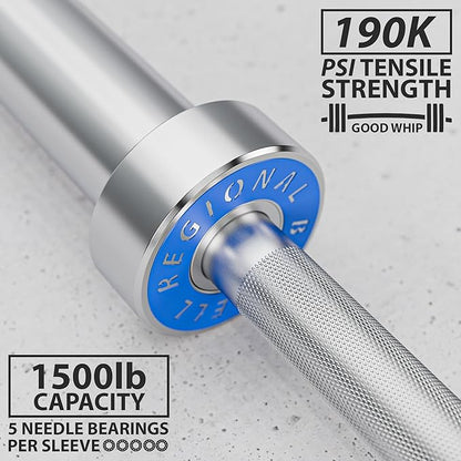 Synergee Regional Olympic 20kg Men’s and 15kg Women’s Hard Chrome & Black Phosphate Barbells. Rated
