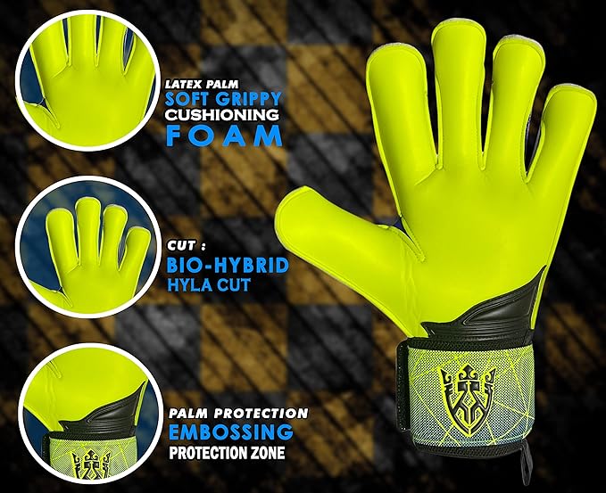 Soccer Goalie Goalkeeper Gloves for Kids Boys Youth & Adult,Latex Strong Grip Palms with Removable