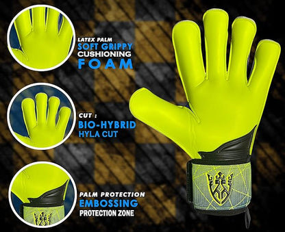 Soccer Goalie Goalkeeper Gloves for Kids Boys Youth & Adult,Latex Strong Grip Palms with Removable