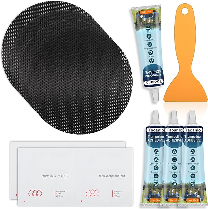 Trampoline Patch Repair Kit - 4.1'' Round Square Patches for Trampoline Mat Tears or Holes Garden