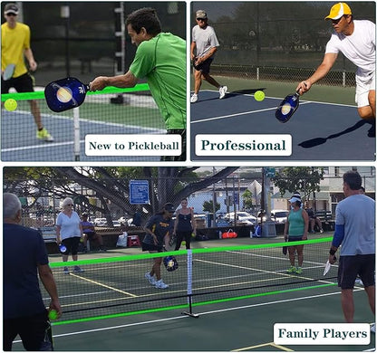 Hoverphenix Pickleball Net for Driveway, 22FT Regulation Size Pickleball Net with Paddles Set of 4